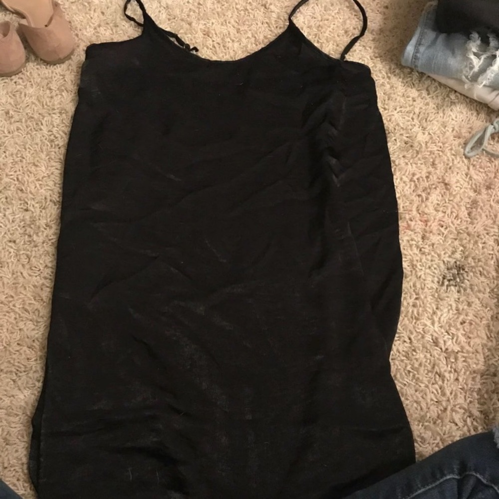black silky slip dress